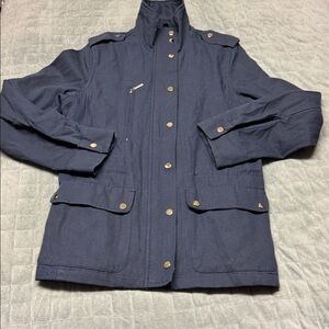 If By Sea Jacket, Navy Blue, Utility, Anthropologie, Pockets, Size S